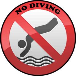 No Diving Sticker