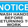 Notice Wash Hands Before Returning To Work Sticker
