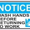 Picture Notice Wash Hands Before Returning To Work Magnet