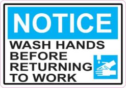 Picture Notice Wash Hands Before Returning To Work Sticker