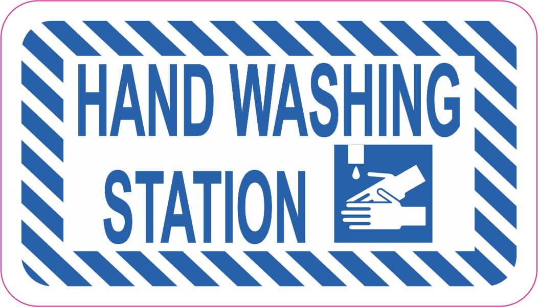 3.5inx2in Hand Washing Station Sticker Vinyl Sign Decal Business Stickers