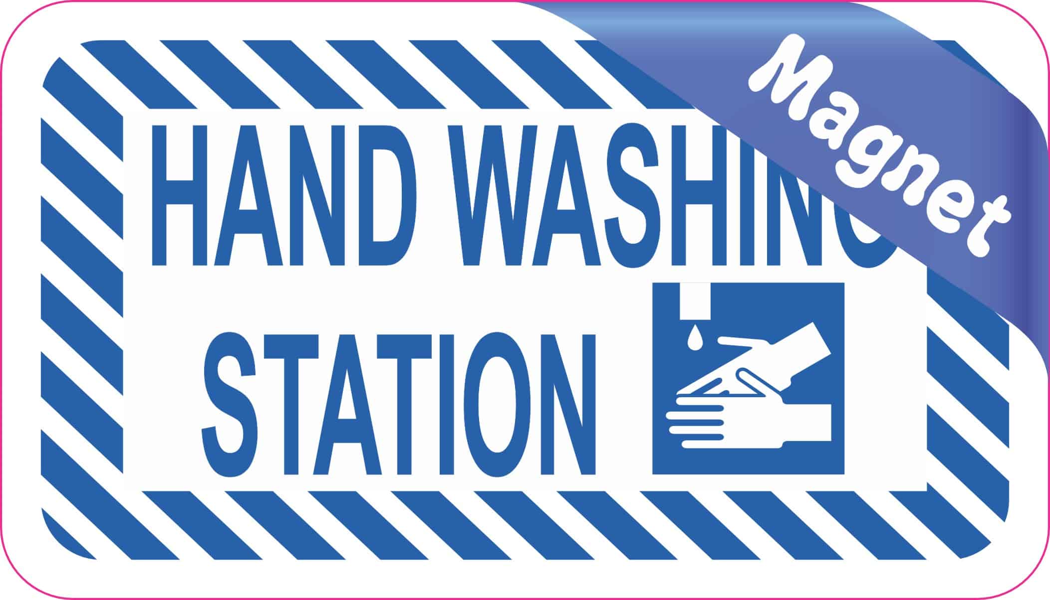 3.5in x 2in Hand Washing Station Magnet Magnetic Sign - Image 2