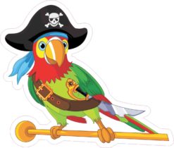 Right Facing Pirate Parrot Sticker