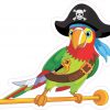 Left Facing Pirate Parrot Sticker