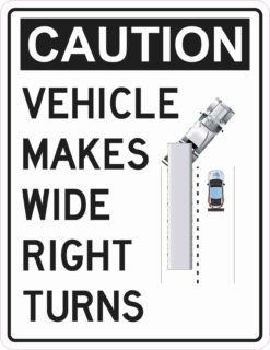 Vehicle Makes Wide Right Turns Magnet