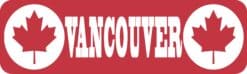 10in x 3in Maple Leaf Vancouver Bumper Sticker Vinyl Canada Decal Stickers