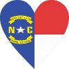 North Carolina Flag Heart Sticker