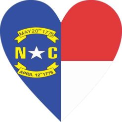 North Carolina Flag Heart Sticker