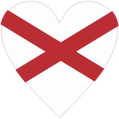Alabama Flag Heart Sticker