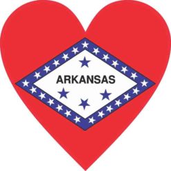 Arkansas Flag Heart Sticker
