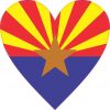 Arizona Flag Heart Sticker