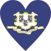 Connecticut Flag Heart Sticker