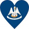 Louisiana Flag Heart Sticker