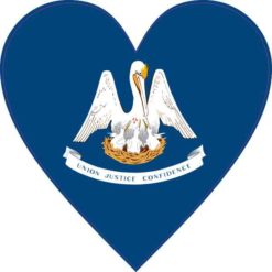 Louisiana Flag Heart Sticker