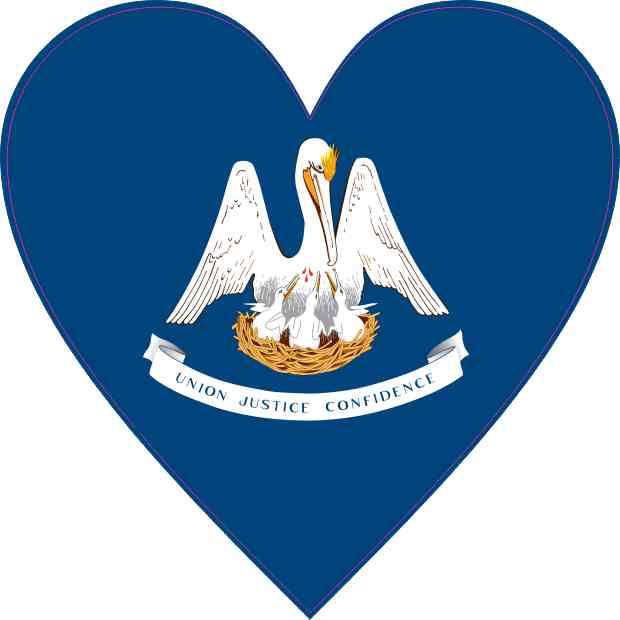 Louisiana Flag Heart Sticker