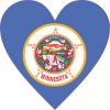 Minnesota Flag Heart Sticker