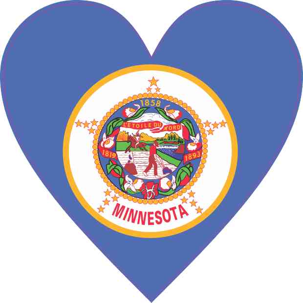 Minnesota Flag Heart Sticker