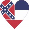 Mississippi Flag Heart Sticker
