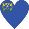 Nevada Flag Heart Sticker