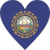 New Hampshire Flag Heart Sticker