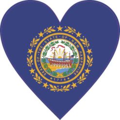 New Hampshire Flag Heart Sticker