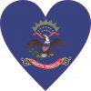 North Dakota Flag Heart Sticker