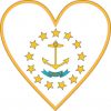 Rhode Island Flag Heart Sticker