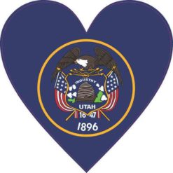 Utah Flag Heart Sticker