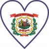 West Virginia Flag Heart Sticker