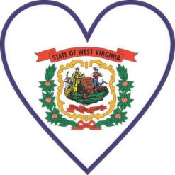 West Virginia Flag Heart Sticker