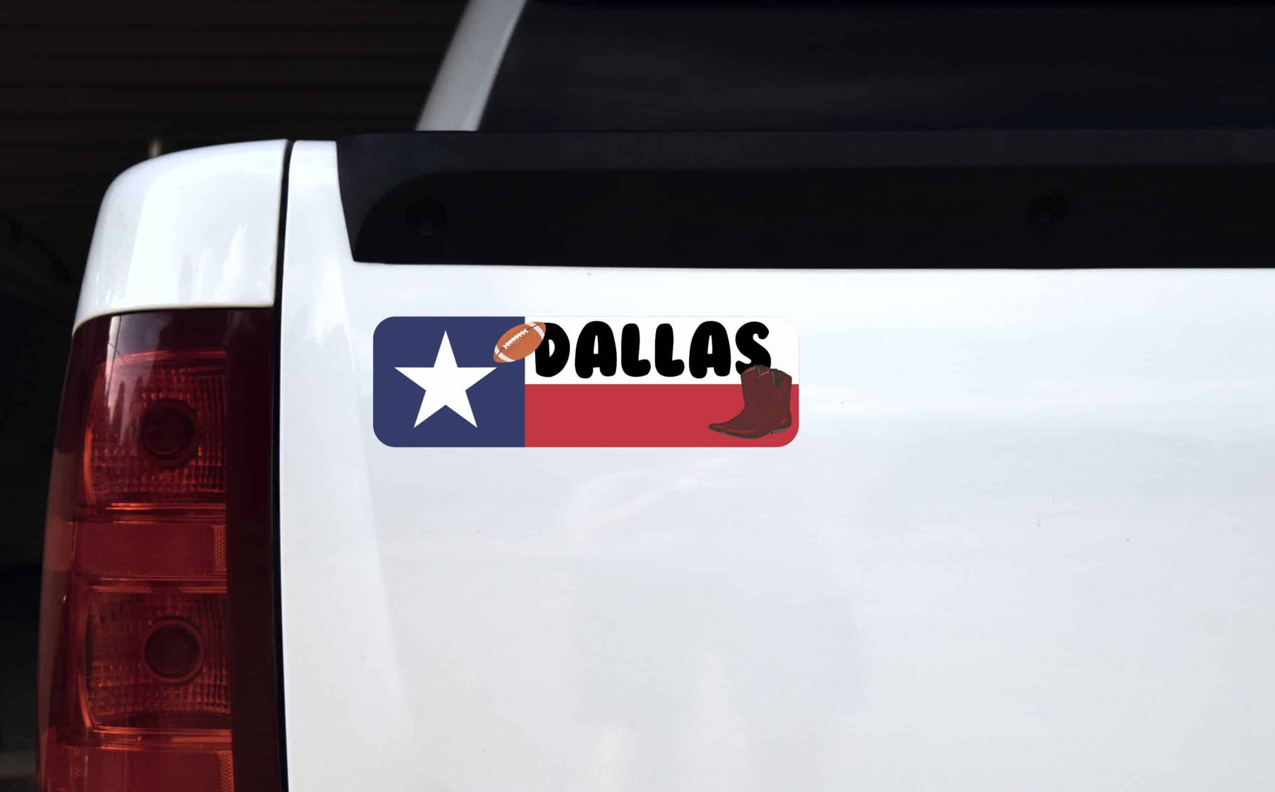 10in x 3in Dallas Texas Bumper Sticker Vinyl Texan Flag Decal Stickers - Image 4