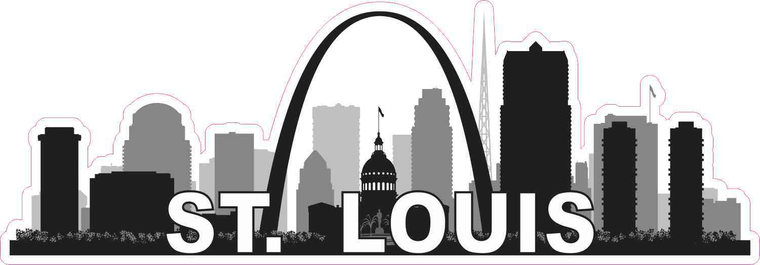 10inx3.5in St. Louis Skyline Sticker Vinyl Missouri Travel Decal Stickers - StickerTalk®