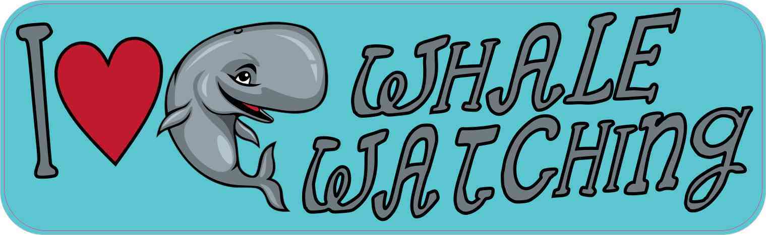 I Love Whale Watching Bumper Sticker