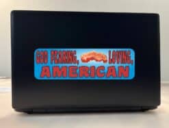 10in x 3in God Fearing Bacon Loving American Bumper Sticker Political Car Decal