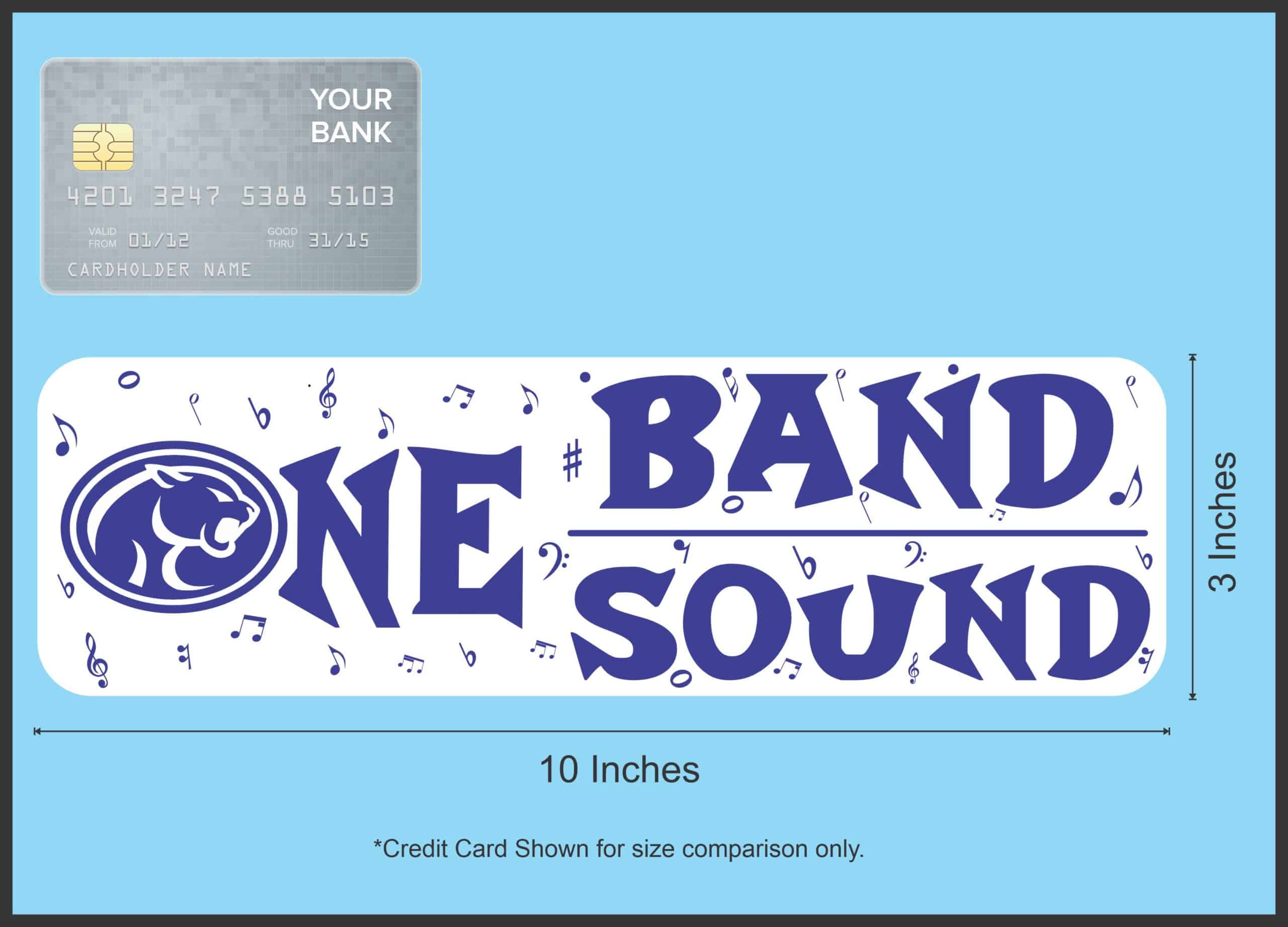 10 x 3 Buna Cougar One Band One Sound Bumper Sticker Marching Bands Decal