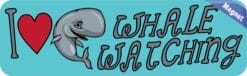 10in x 3in I Love Whale Watching Magnet Bumper Magnets