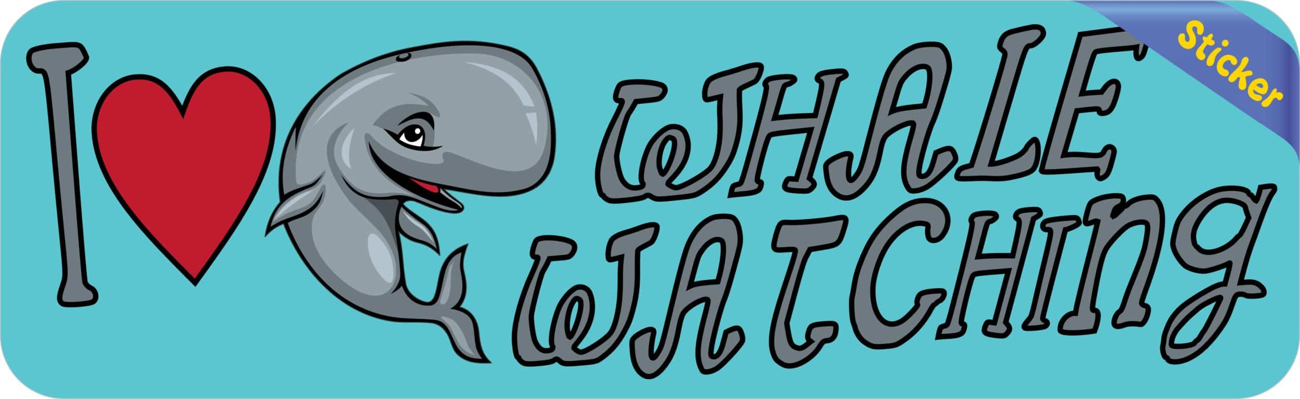 10in x 3in I Love Whale Watching Bumper Sticker Vinyl Animal Hob