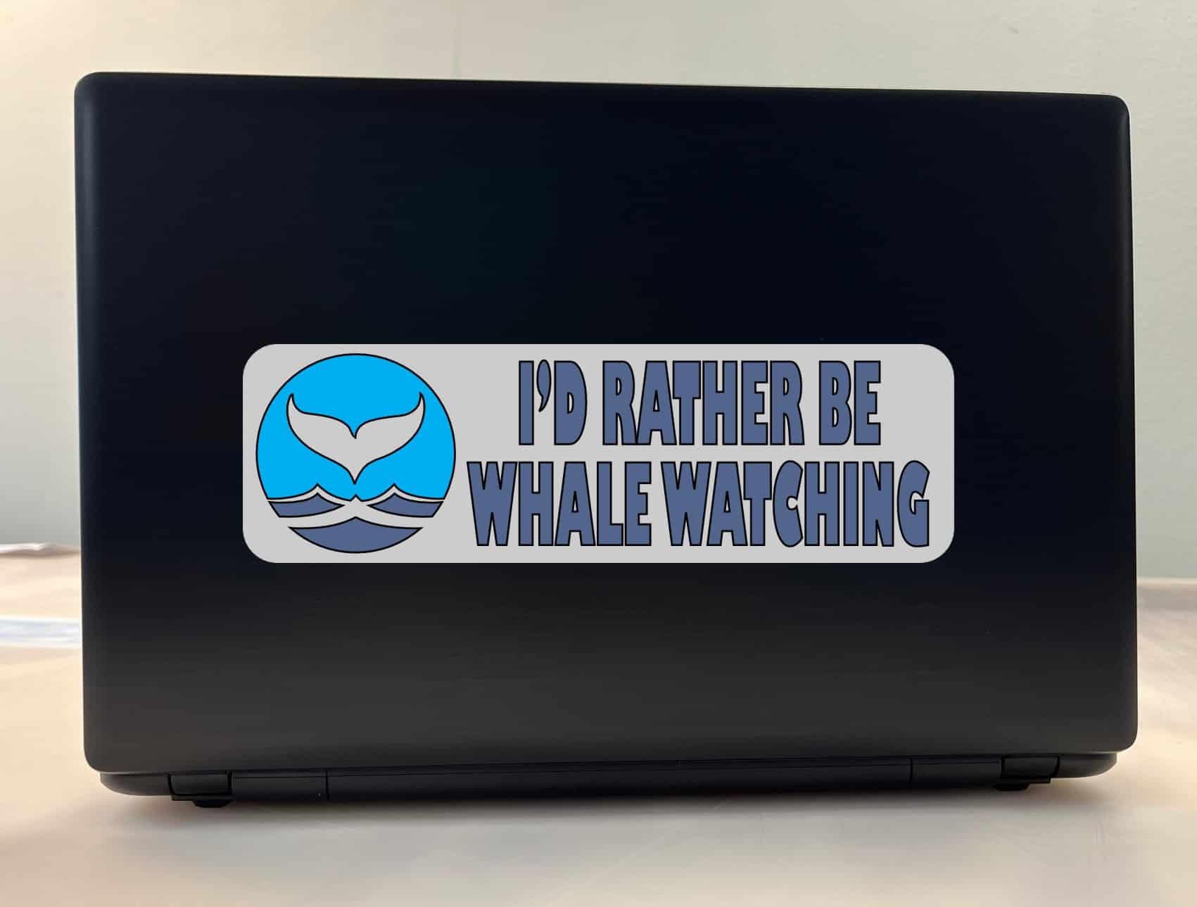 10in x 3in I'd Rather Be Whale Watching Bumper Sticker Vinyl Animal Decal