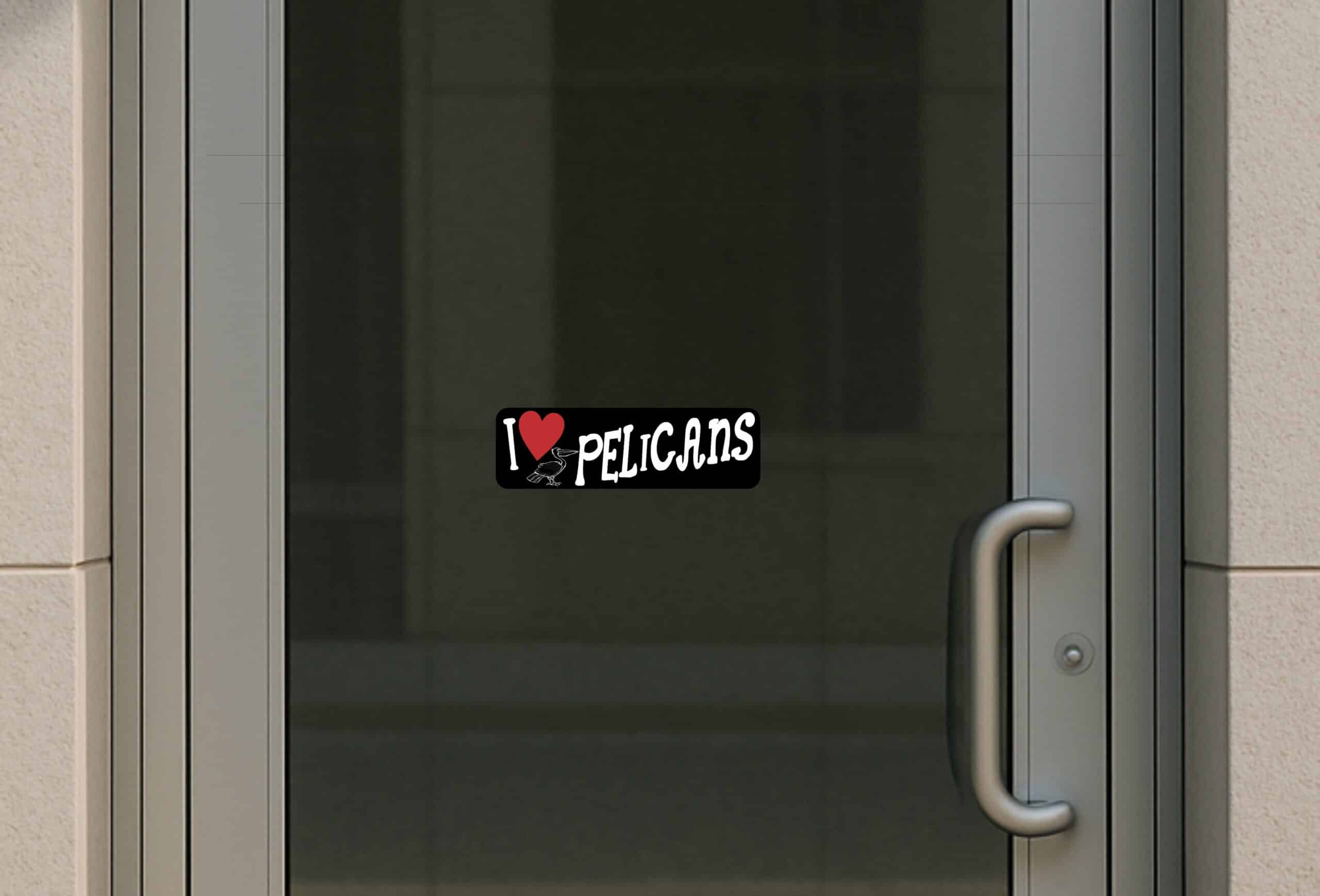 10in x 3in I Love Pelicans Bumper Sticker Vinyl Animal Decal Bird Stickers