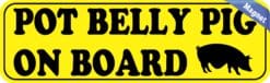 10in x 3in Pot Belly Pig on Board Magnet Vinyl Bumper Magnets