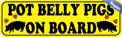 10in x 3in Pot Belly Pigs on Board Magnet Pet Bumper Magnets