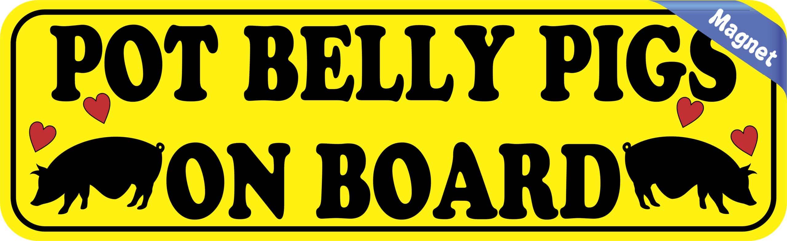 10in x 3in Pot Belly Pigs on Board Magnet Pet Bumper Magnets