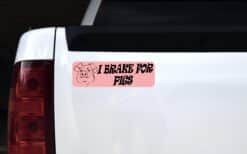 10in x 3in I Brake for Pigs Bumper Sticker Vinyl Pet Animal Decal Stickers