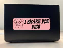 10in x 3in I Brake for Pigs Bumper Sticker Vinyl Pet Animal Decal Stickers