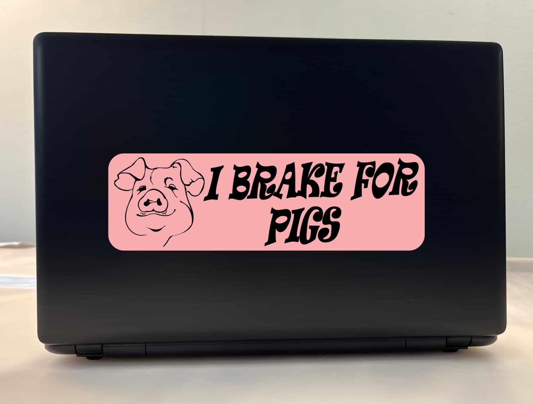 10in x 3in I Brake for Pigs Bumper Sticker Vinyl Pet Animal Decal Stickers