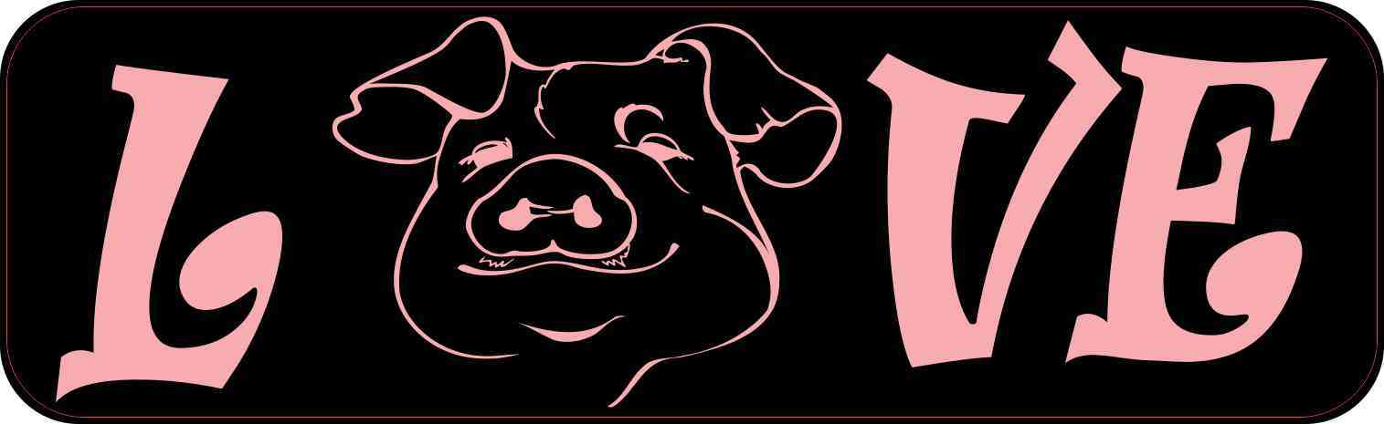 Black Love Pig Magnet