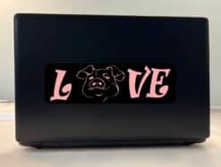 10in x 3in Black Love Pig Bumper Sticker Vinyl Animal Decal Pet Stickers