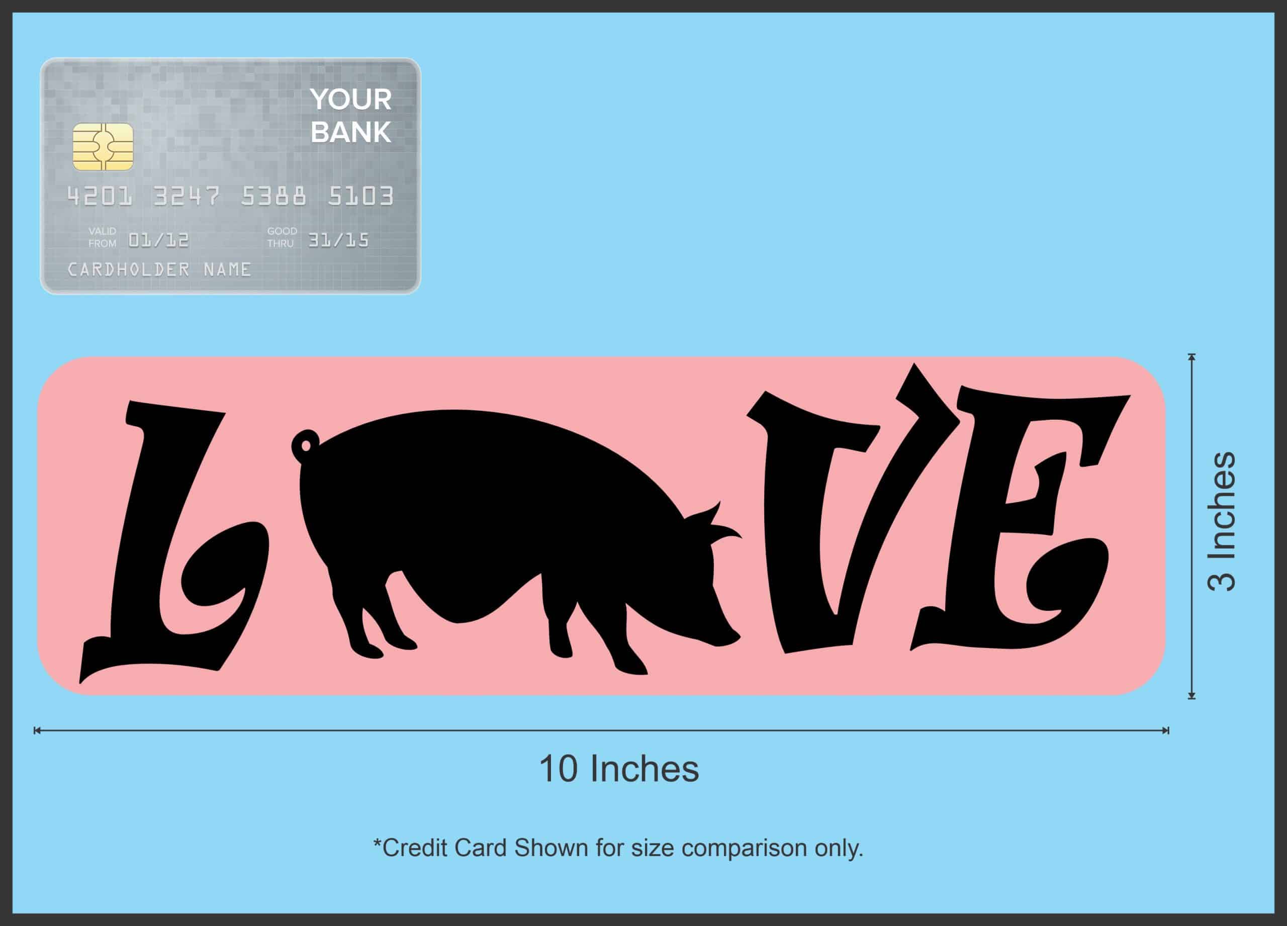 10in x 3in Love Pot Belly Pig Bumper Sticker Vinyl Pet Animal Decal Stickers - Image 6