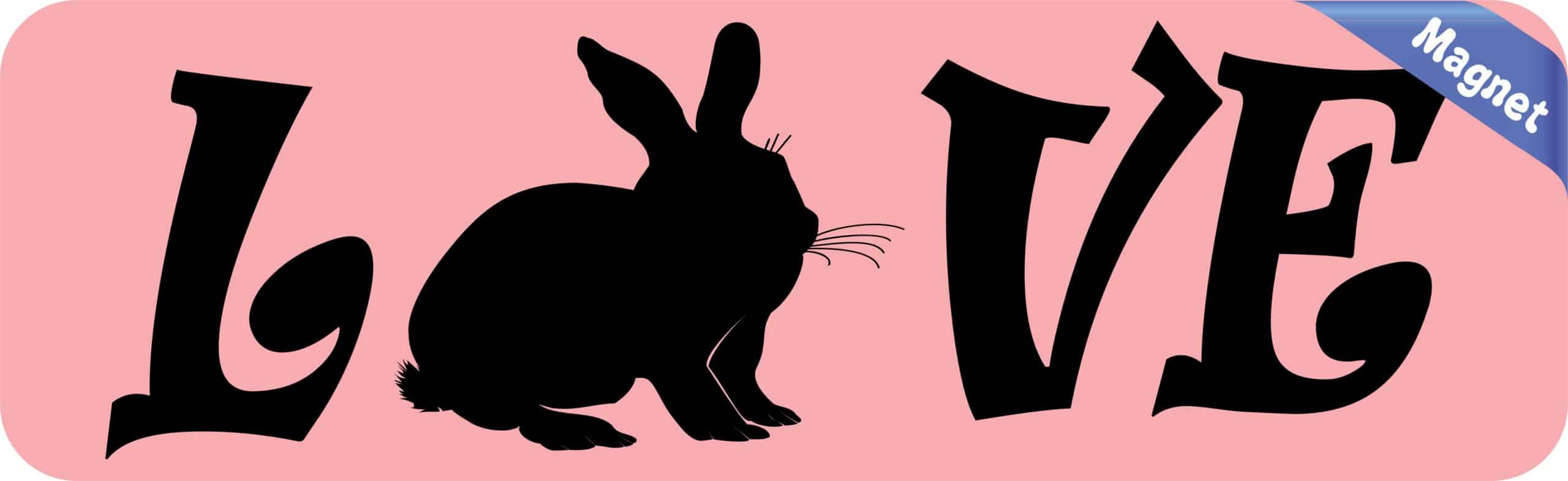 10in x 3in Love Rabbit Magnet Magnetic Pet Animal Magnets