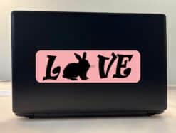10in x 3in Love Rabbit Bumper Sticker Vinyl Pet Animal Decal Car